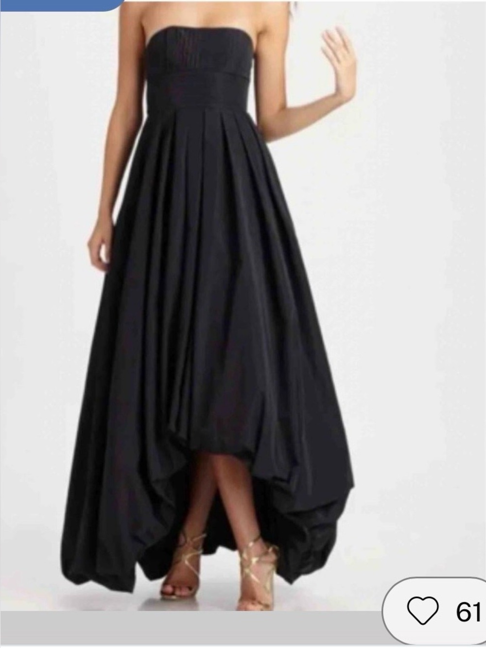 BCBG Strapless Black High-Low Evening Dress size 4